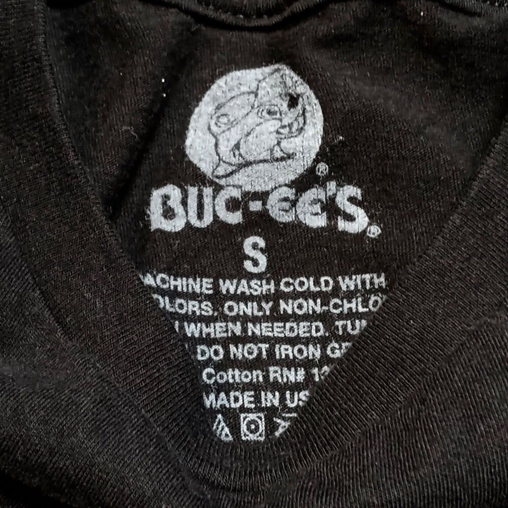 Buc-ee's the Beaver T-Shirt Adult Size Small Black Graphic Short Sleeve Tee - Picture 4 of 6